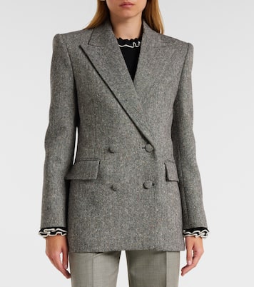 Double-breasted wool-blend blazer | Valentino