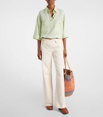 Oversized linen polo shirt | Valentino