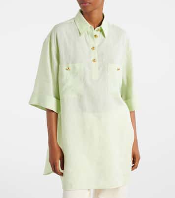 Oversized linen polo shirt | Valentino