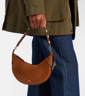 Polo ID Mini studded suede shoulder bag | Polo Ralph Lauren