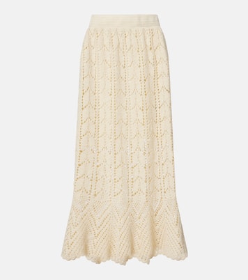 Crochet cotton midi skirt | Zimmermann