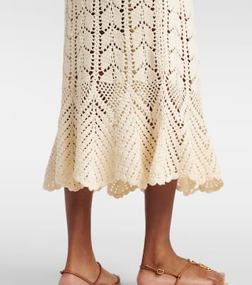 Crochet cotton midi skirt | Zimmermann