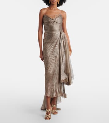 Jolie lace-trimmed silk bustier dress | Maria Lucia Hohan