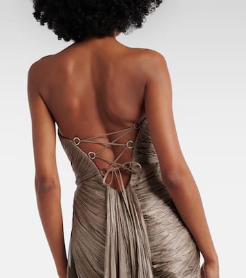 Jolie lace-trimmed silk bustier dress | Maria Lucia Hohan