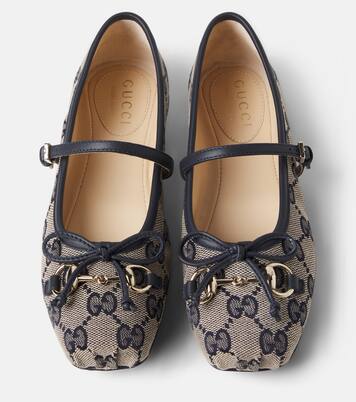 Horsebit GG Canvas ballet flats | Gucci Kids