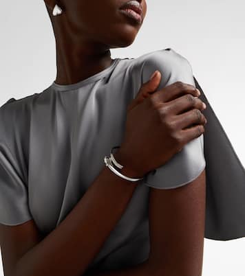 Requin 9kt white gold bangle with diamonds | Yvonne Léon