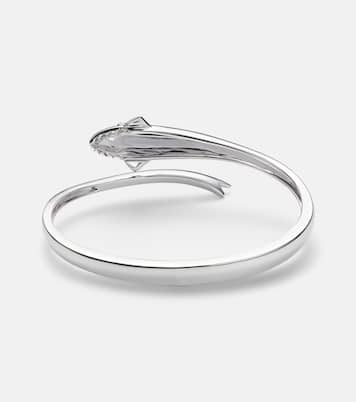 Requin 9kt white gold bangle with diamonds | Yvonne Léon