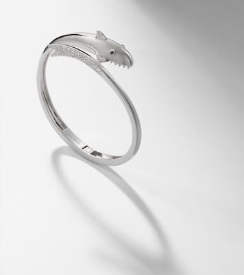 Requin 9kt white gold bangle with diamonds | Yvonne Léon