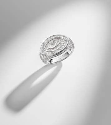 Anello da mignolo in oro bianco 18kt (750/1000) con diamanti | Shay Jewelry