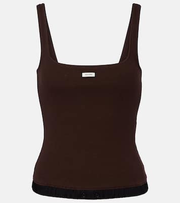 Lounge ribbed-knit cotton-blend tank top | Entire Studios