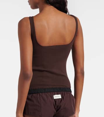 Lounge ribbed-knit cotton-blend tank top | Entire Studios