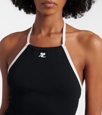 로고 타이백 코튼 홀터넥 탑 | Courrèges