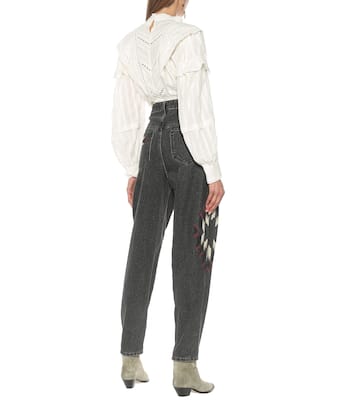 Corsyb embroidered high-rise straight jeans | Marant Etoile