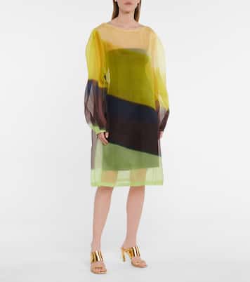 Striped silk organza midi dress | Dries Van Noten