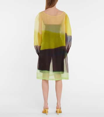 Striped silk organza midi dress | Dries Van Noten
