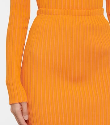 Gonna midi in misto cotone a coste | Acne Studios