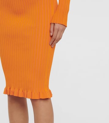 Gonna midi in misto cotone a coste | Acne Studios