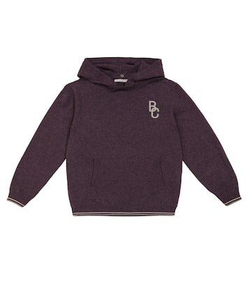 Felpa in lana, cashmere e seta con cappuccio | Brunello Cucinelli Kids