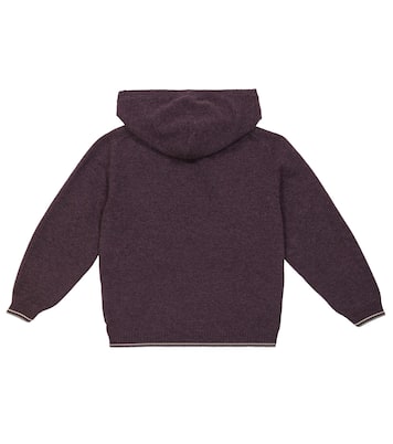 Felpa in lana, cashmere e seta con cappuccio | Brunello Cucinelli Kids