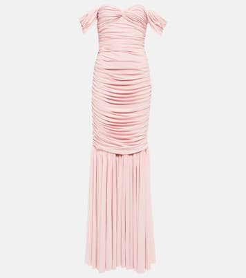 Diana ruched off-shoulder maxi dress | Norma Kamali