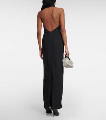 Diablo halterneck crêpe maxi dress | Taller Marmo