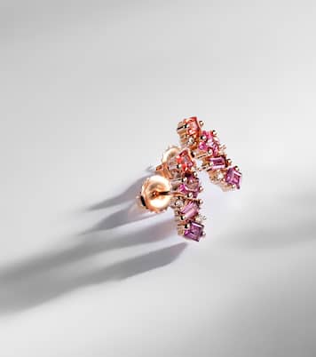 Boucles d’oreilles en or rose 14 ct avec pierres précieuses et diamants | Suzanne Kalan