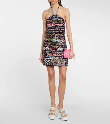 Sandali con zeppa in pelle con ricamo | Pucci