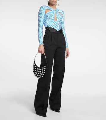 Twisted printed cutout jersey top | Coperni