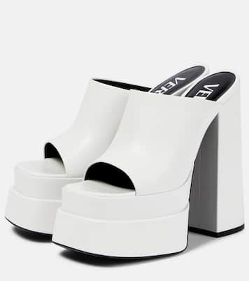 Mules à plateau en cuir | Versace