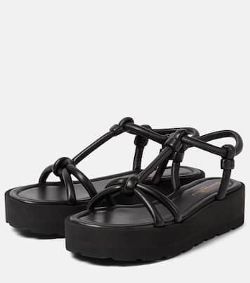 Knotted leather platform sandals | Gianvito Rossi