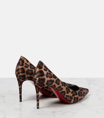 Kate 85 leopard-print satin pumps | Christian Louboutin