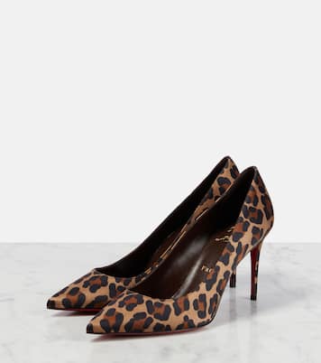 Kate 85 leopard-print satin pumps | Christian Louboutin