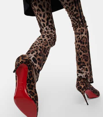 Kate 85 leopard-print satin pumps | Christian Louboutin