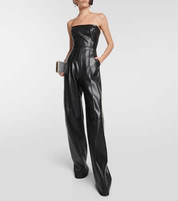 Strapless faux-leather jumpsuit | Alex Perry