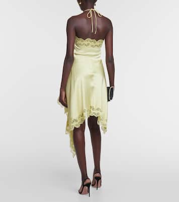 Lace-trimmed satin midi dress | Stella McCartney