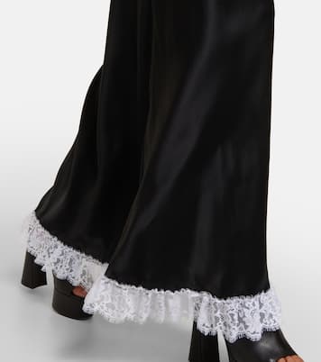Vestido largo de seda con encaje | Rodarte