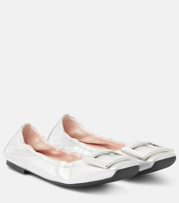 Ballerinas Viv' Pockette aus Metallic-Leder | Roger Vivier
