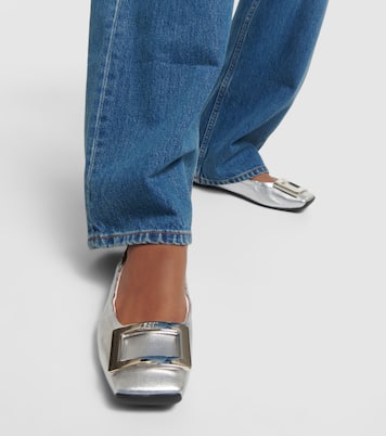 Ballerinas Viv' Pockette aus Metallic-Leder | Roger Vivier