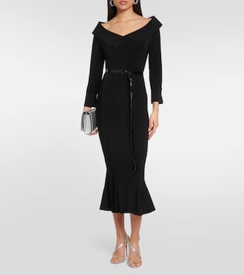 Off-shoulder jersey midi dress | Norma Kamali