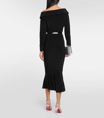 Off-shoulder jersey midi dress | Norma Kamali