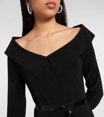 Off-shoulder jersey midi dress | Norma Kamali