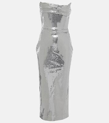 Robe bustier midi à sequins | Alex Perry