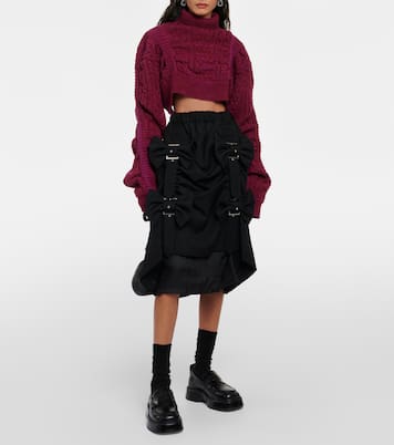 Cropped-Pullover aus Wolle | Noir Kei Ninomiya