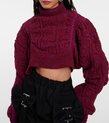 Cropped-Pullover aus Wolle | Noir Kei Ninomiya