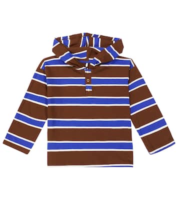 Sudadera con capucha de algodón a rayas | Mini Rodini