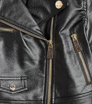 Logo faux leather jacket | Moschino Kids
