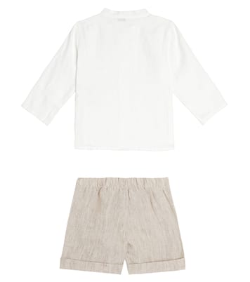 Bebé - set de camisa y shorts de lino | Il Gufo