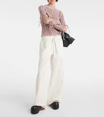 Weite Mid-Rise-Hose aus Baumwolle und Leinen | Acne Studios