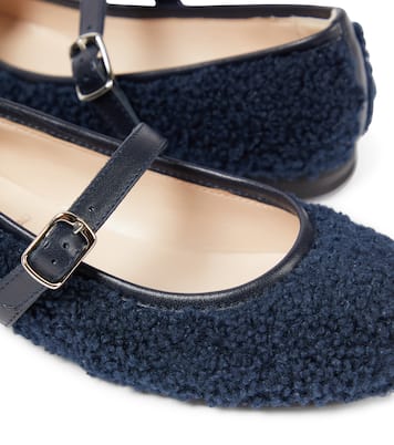 Ballerine in shearling sintetico con pelle | Il Gufo