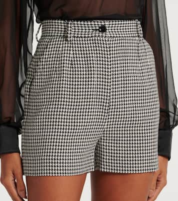 Houndstooth high-rise wool-blend shorts | Dolce&Gabbana